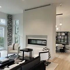 Applicator: Melanie Rzepecki and David Keena. Product: Marmur Medio - Combed effect (fireplace). Location: Birmingham, MI.